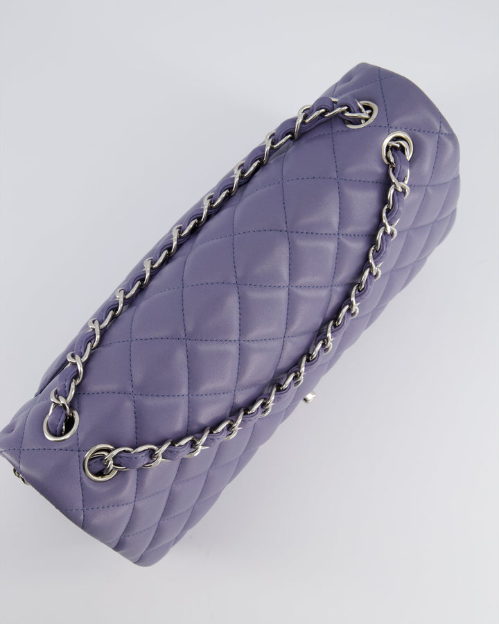 Top Quality Chanel Lavender Jumbo Double Flap Bag in Lambskin with Silver Hardware