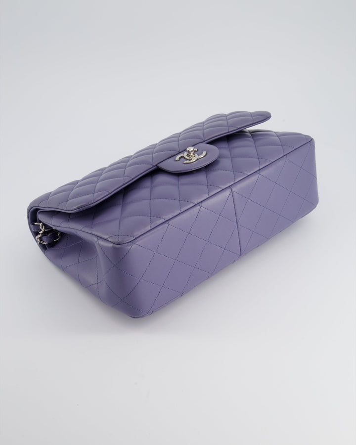 Top Quality Chanel Lavender Jumbo Double Flap Bag in Lambskin with Silver Hardware