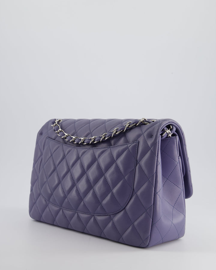 Top Quality Chanel Lavender Jumbo Double Flap Bag in Lambskin with Silver Hardware