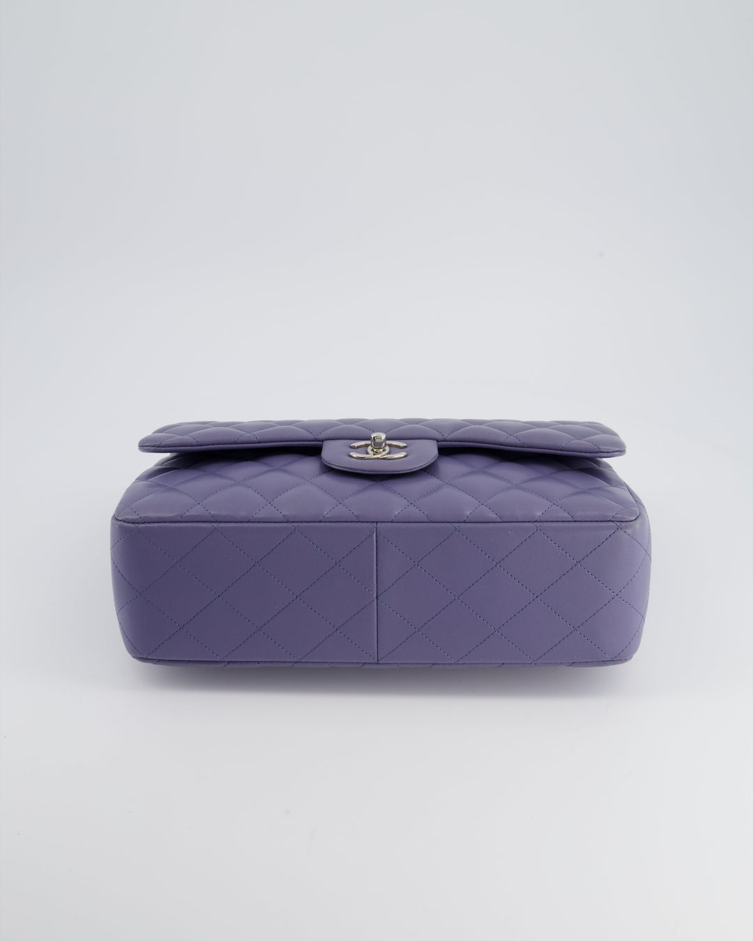 Top Quality Chanel Lavender Jumbo Double Flap Bag in Lambskin with Silver Hardware