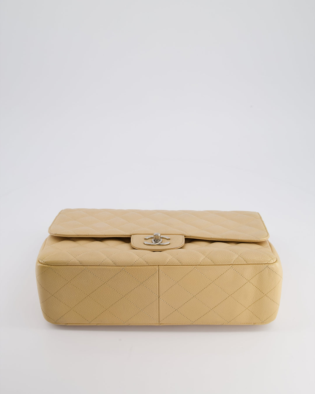 Top Quality Chanel Beige Jumbo Classic Single Flap Bag in Caviar Leather with Silver Hardware