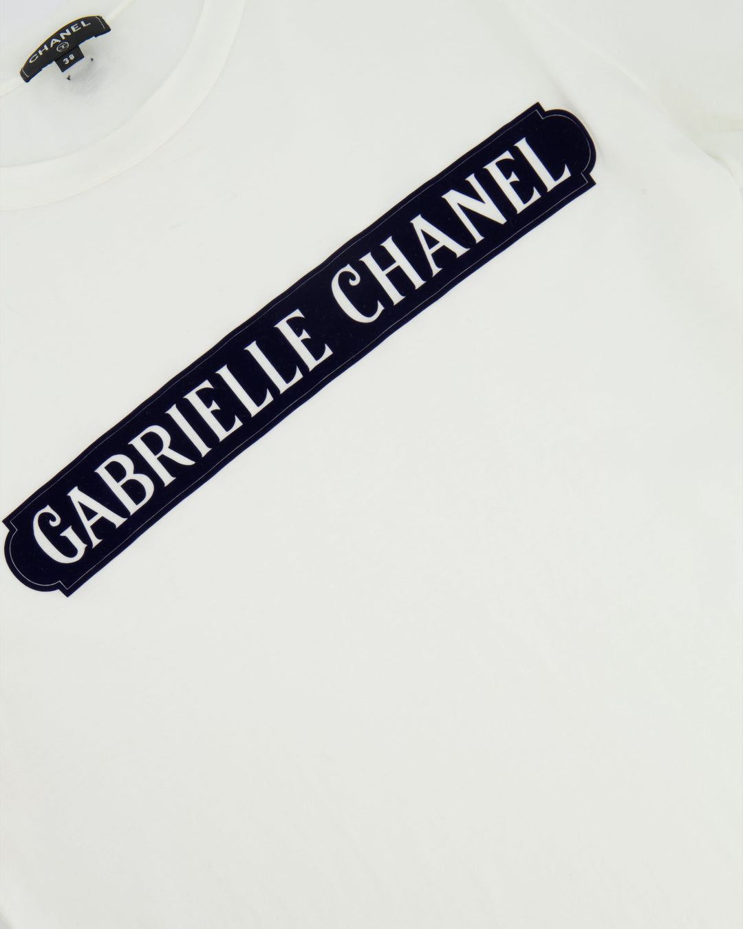 Top Quality Chanel White Short Sleeve Top with Gabrielle Top Quality Chanel Logo Size FR 38 (UK 10)