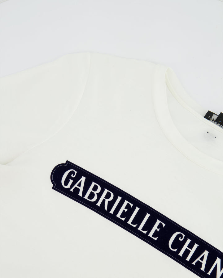Top Quality Chanel White Short Sleeve Top with Gabrielle Top Quality Chanel Logo Size FR 38 (UK 10)