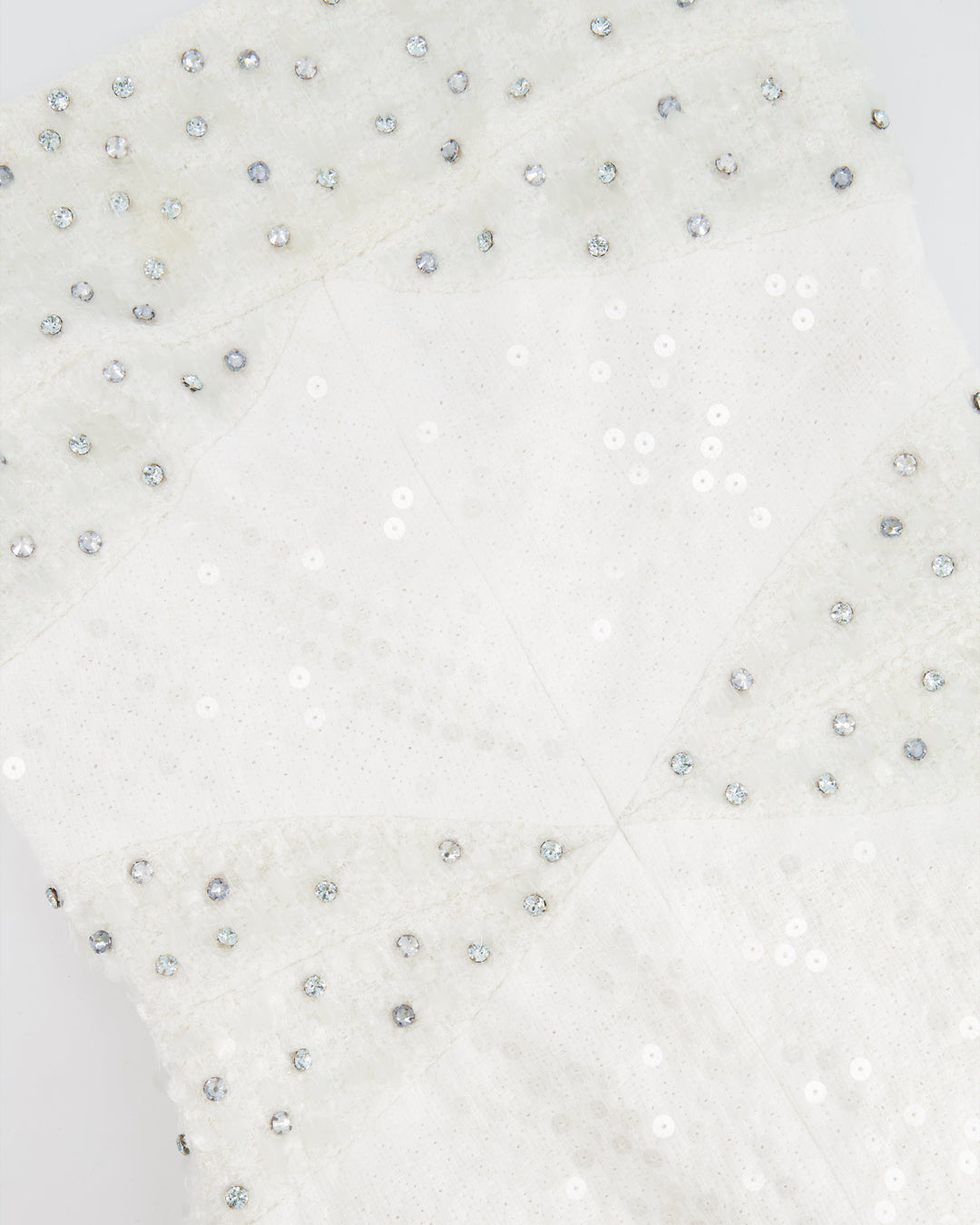 Top Quality Chanel Pearl White Sleeveless Sequin and Crystal Embellished Mini Dress with Pearl CC Logo Detail Size FR 36 (UK 8)