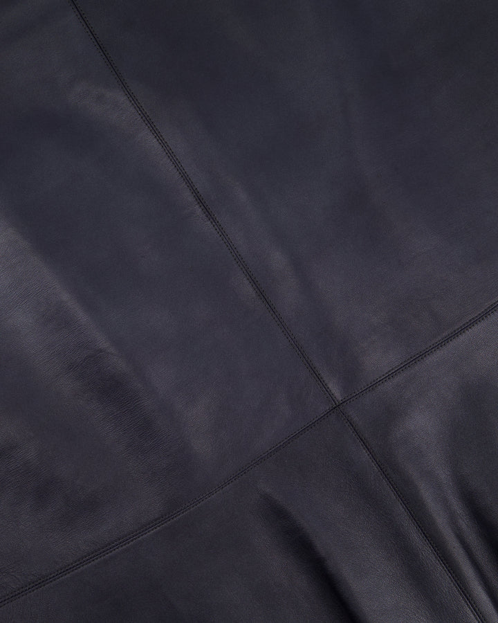 Top Quality Chanel Navy Lambskin Leather Skirt with Small Top Quality Chanel Plaque Detail Size FR 40 (UK 12)