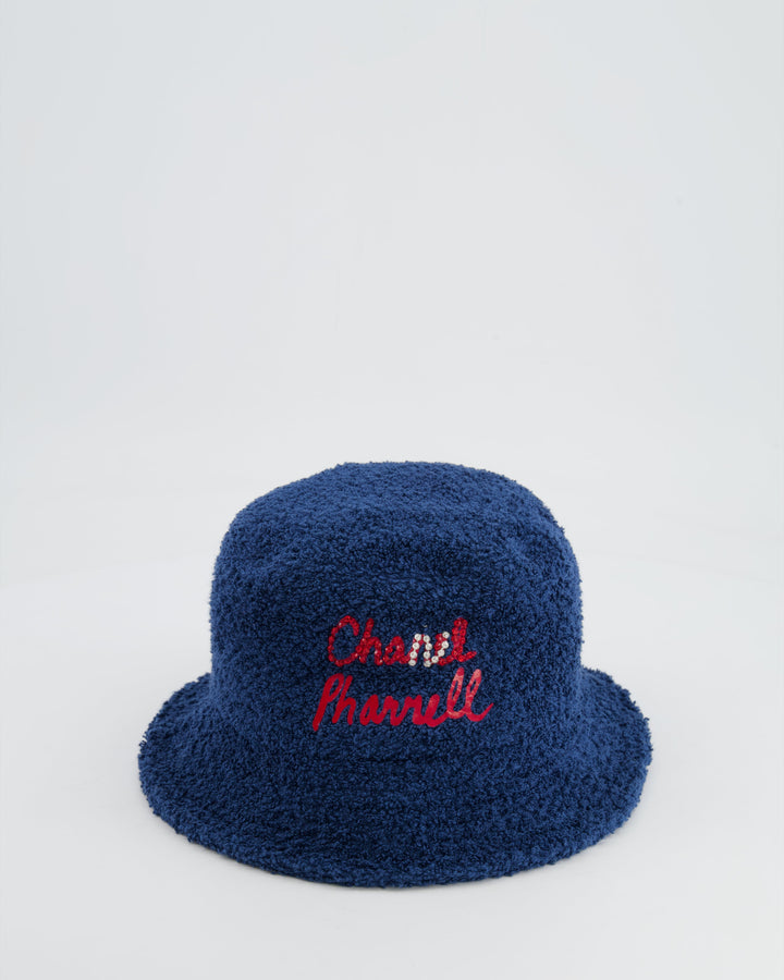 *RARE* Top Quality Chanel X Pharrell SS19 Capsule Collection Navy Hat with Crystal Embellished CC Logo Size S