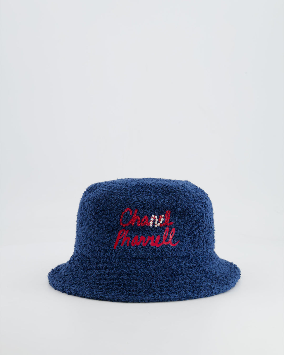 *RARE* Top Quality Chanel X Pharrell SS19 Capsule Collection Navy Hat with Crystal Embellished CC Logo Size S
