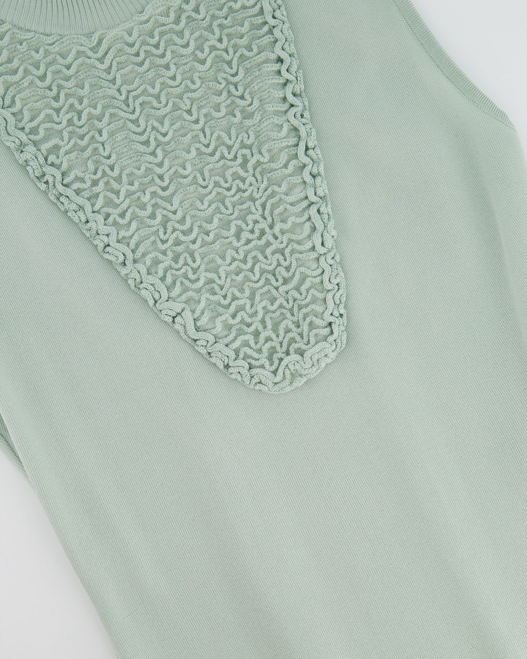 Top Quality Chanel Pastel Green Textured Sleeveless Midi Dress with CC Pearl Button Details Size FR 36 (UK 8)