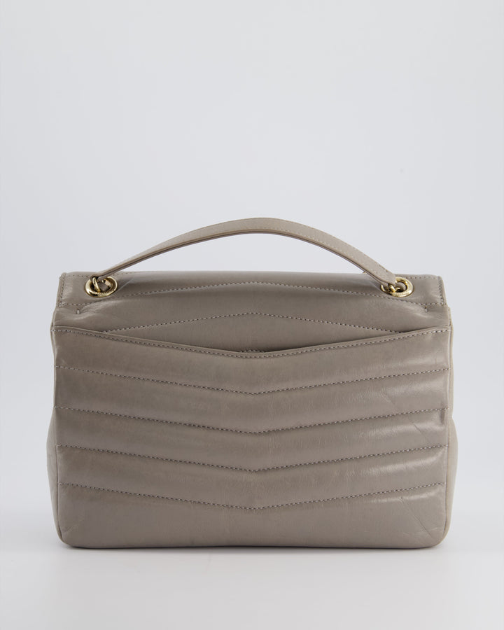 Top Quality Chanel Light Grey Chevron Miroir Flap Bag in Distressed Calfskin Leather with Champagne Gold Hardware