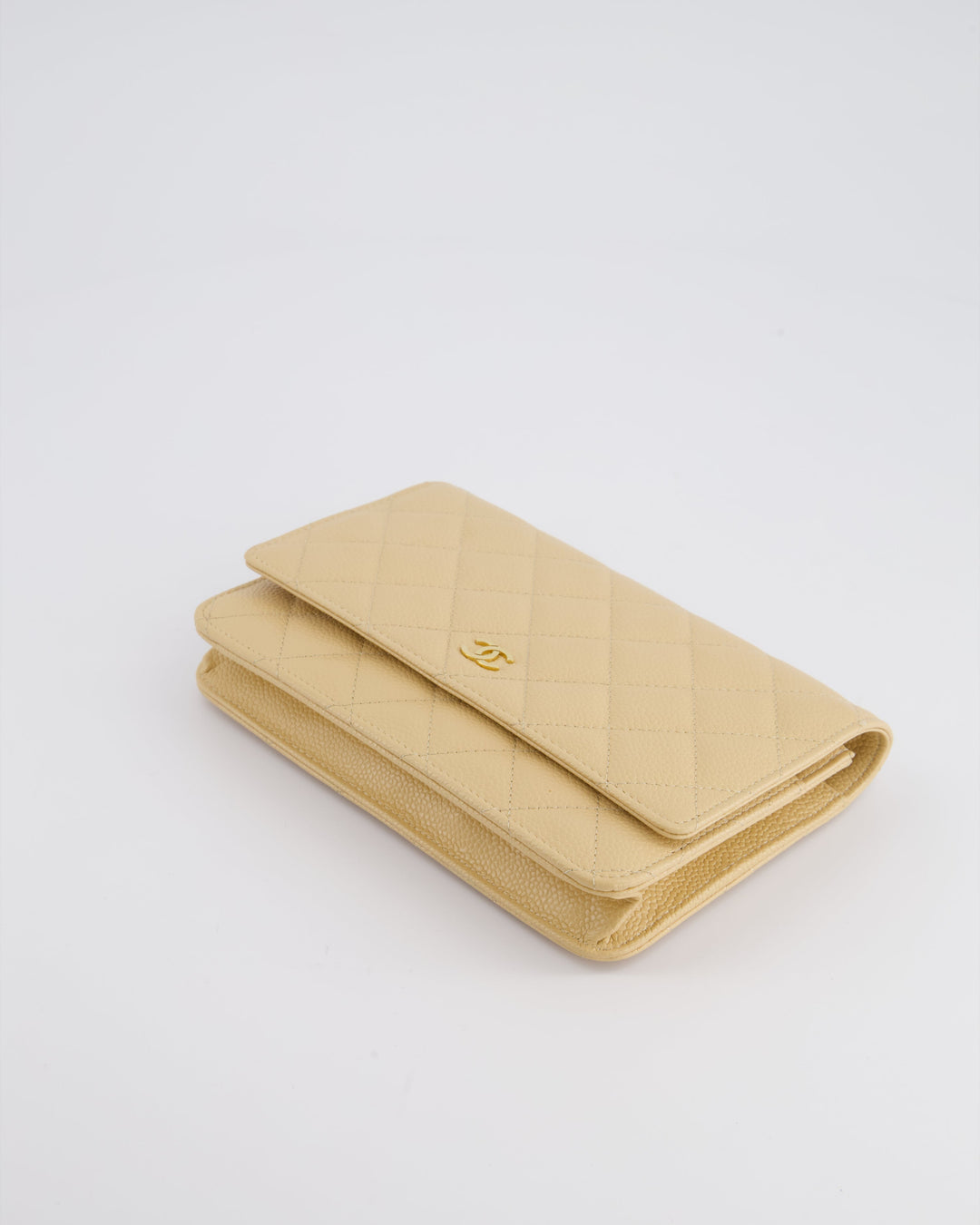 Top Quality Chanel Beige Wallet on Chain Bag in Caviar Leather with Gold Hardware