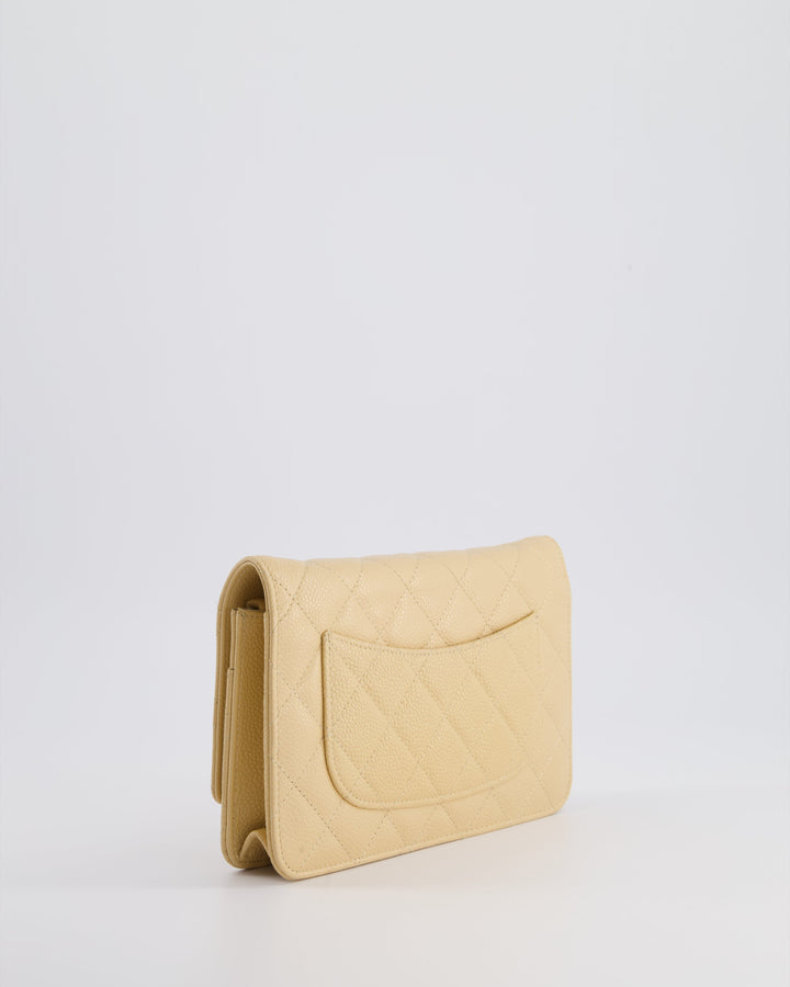 Top Quality Chanel Beige Wallet on Chain Bag in Caviar Leather with Gold Hardware