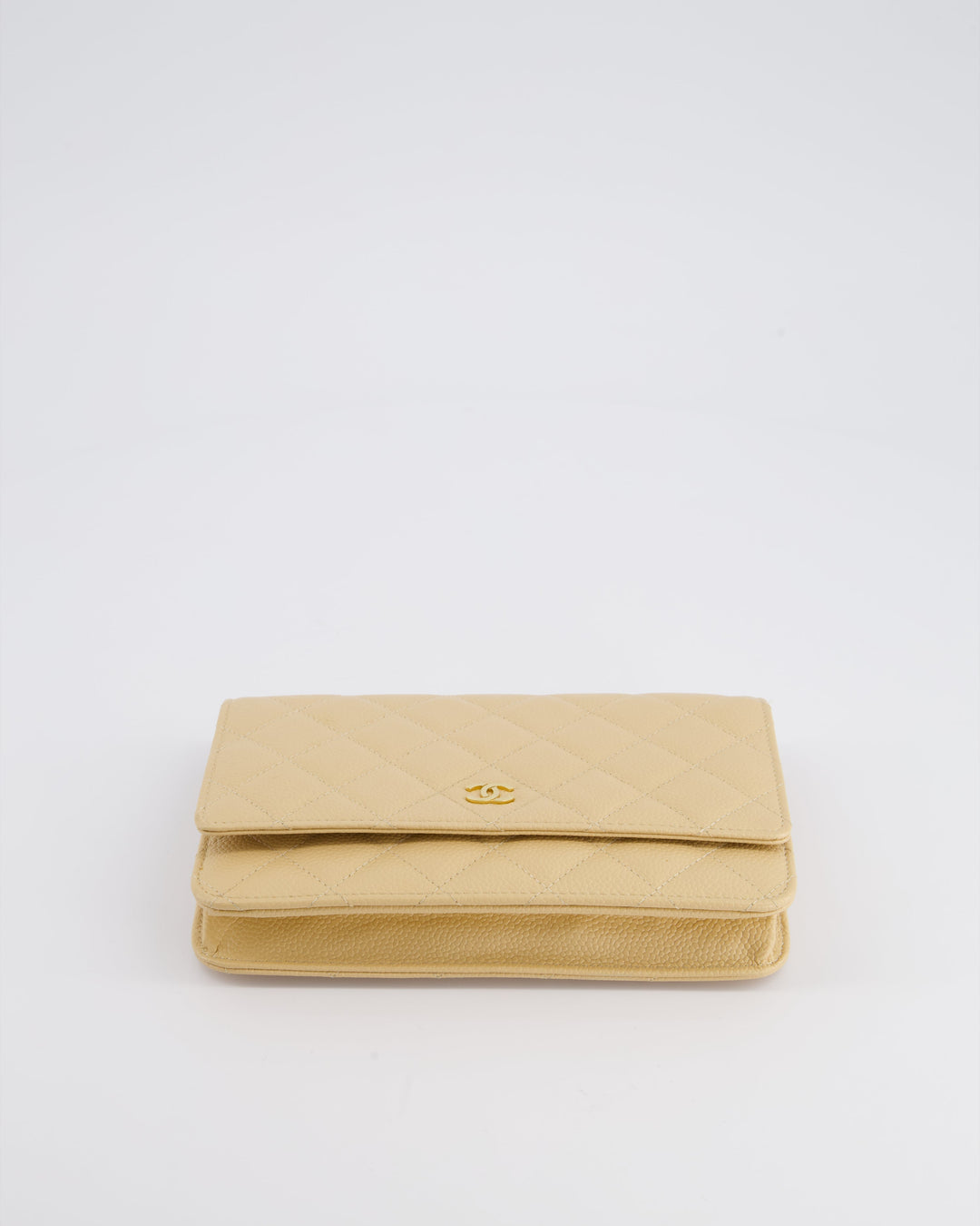 Top Quality Chanel Beige Wallet on Chain Bag in Caviar Leather with Gold Hardware