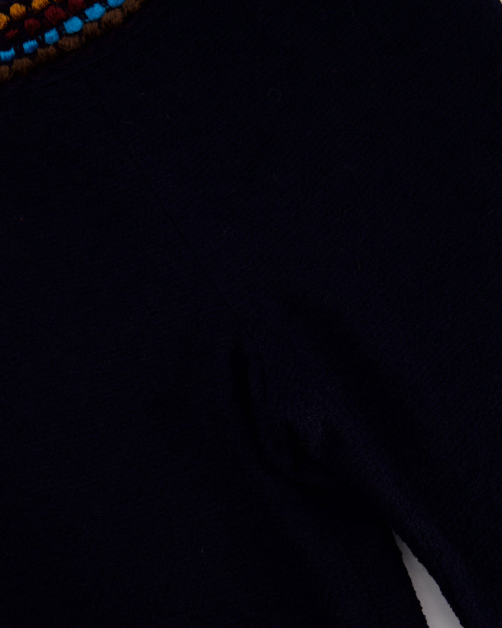 Top Quality Chanel for Bergdorf Newman AW/97 Navy Boucle Cropped Jacket with Matching Trousers Size FR 36 (UK 8)