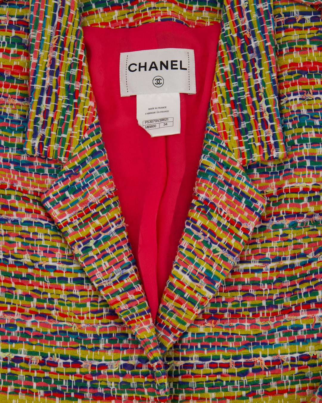 Top Quality Chanel Resort 2016 Multicolour Tweed Single Breasted Blazer Size FR 34 (UK 6)