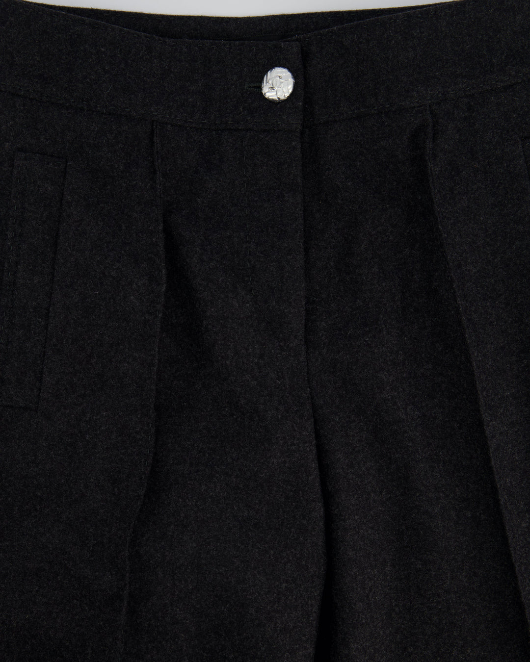 Top Quality Chanel Charcoal High-Waisted Wool Trousers Size FR 34 (UK 6)