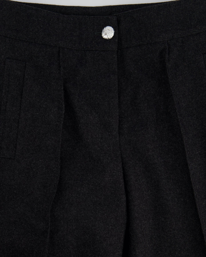 Top Quality Chanel Charcoal High-Waisted Wool Trousers Size FR 34 (UK 6)