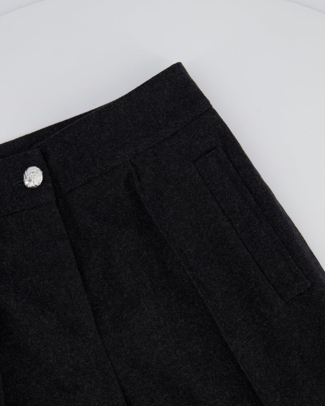 Top Quality Chanel Charcoal High-Waisted Wool Trousers Size FR 34 (UK 6)