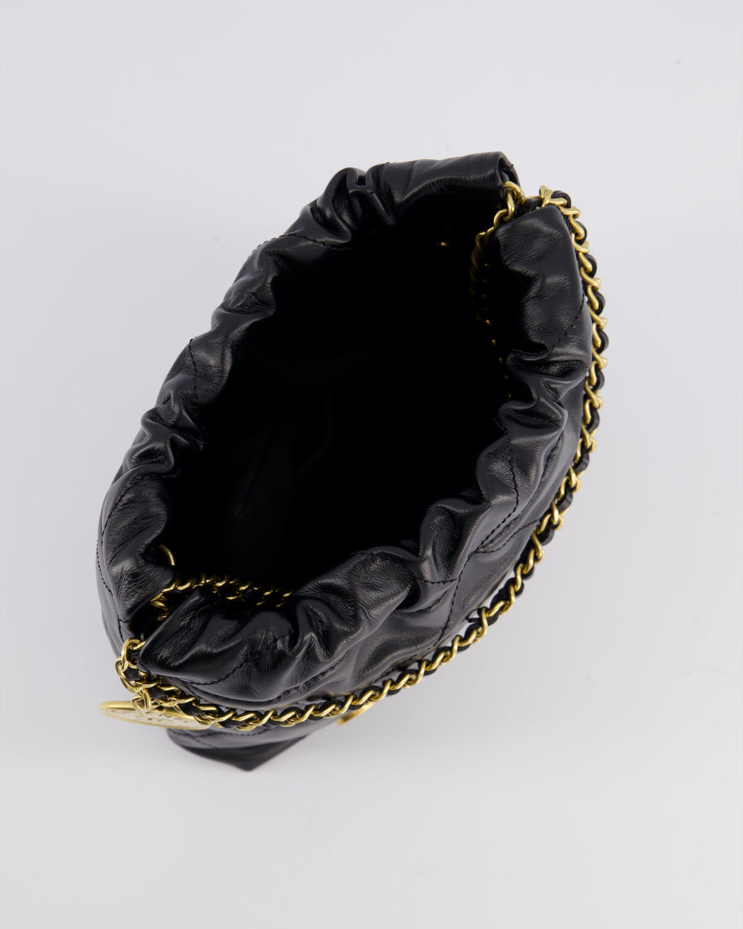 *RARE* Top Quality Chanel Mini 22 Bag in Black Shiny Calfskin with Gold Hardware