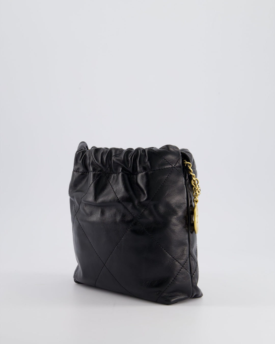 *RARE* Top Quality Chanel Mini 22 Bag in Black Shiny Calfskin with Gold Hardware