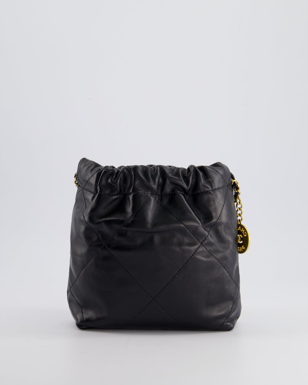 *RARE* Top Quality Chanel Mini 22 Bag in Black Shiny Calfskin with Gold Hardware