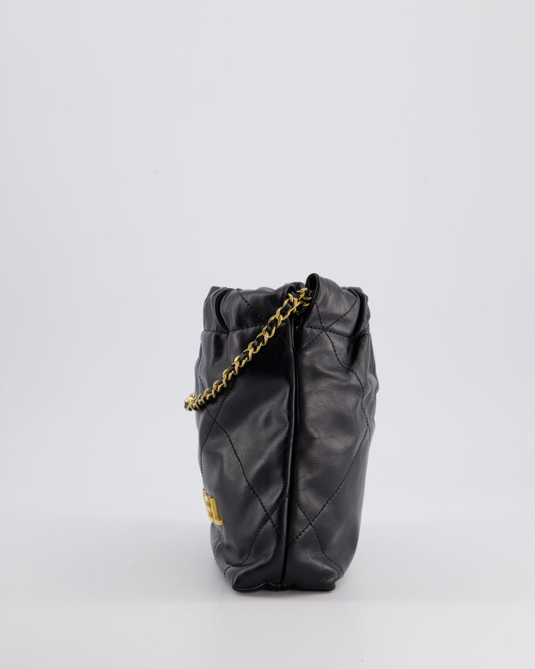 *RARE* Top Quality Chanel Mini 22 Bag in Black Shiny Calfskin with Gold Hardware