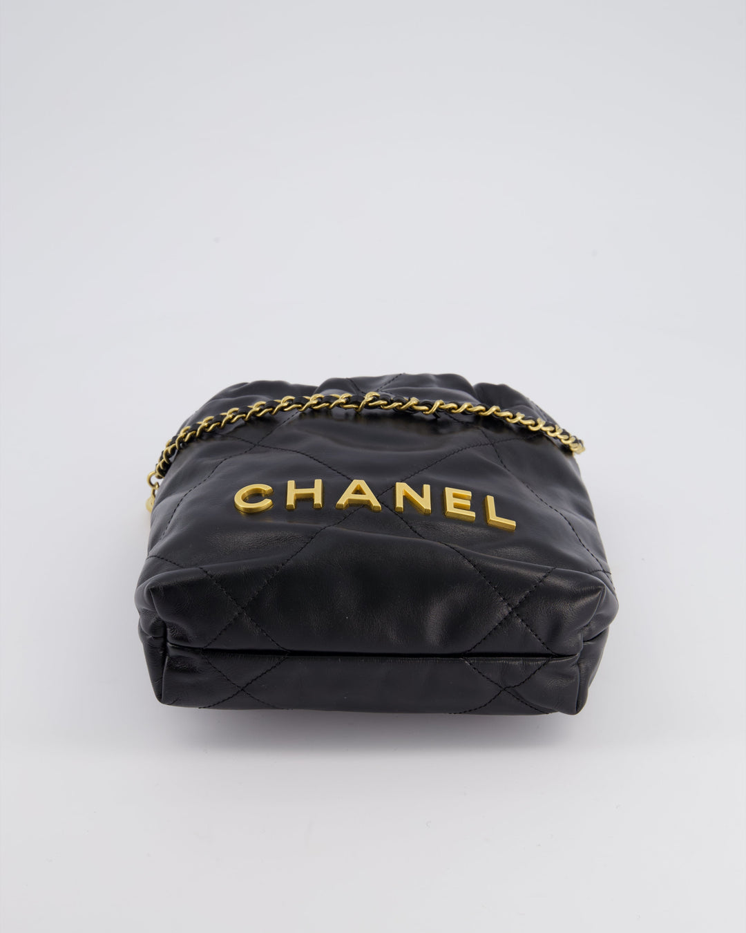 *RARE* Top Quality Chanel Mini 22 Bag in Black Shiny Calfskin with Gold Hardware