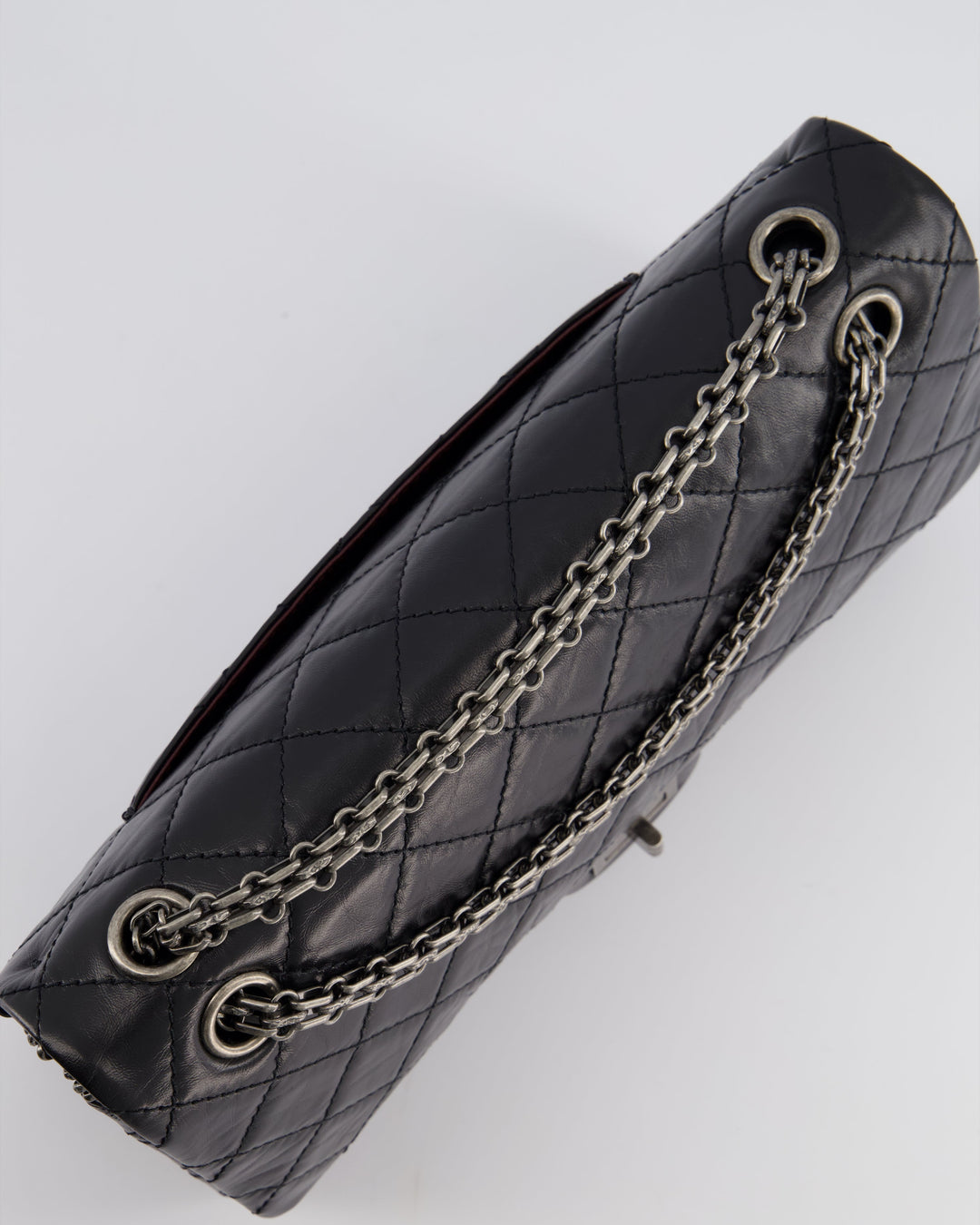 Top Quality Chanel Black Medium Reissue 2.55 Double Flap Bag in Quilted Crumpled Lambskin with Ruthenium Hardware RRP ¬£8,850