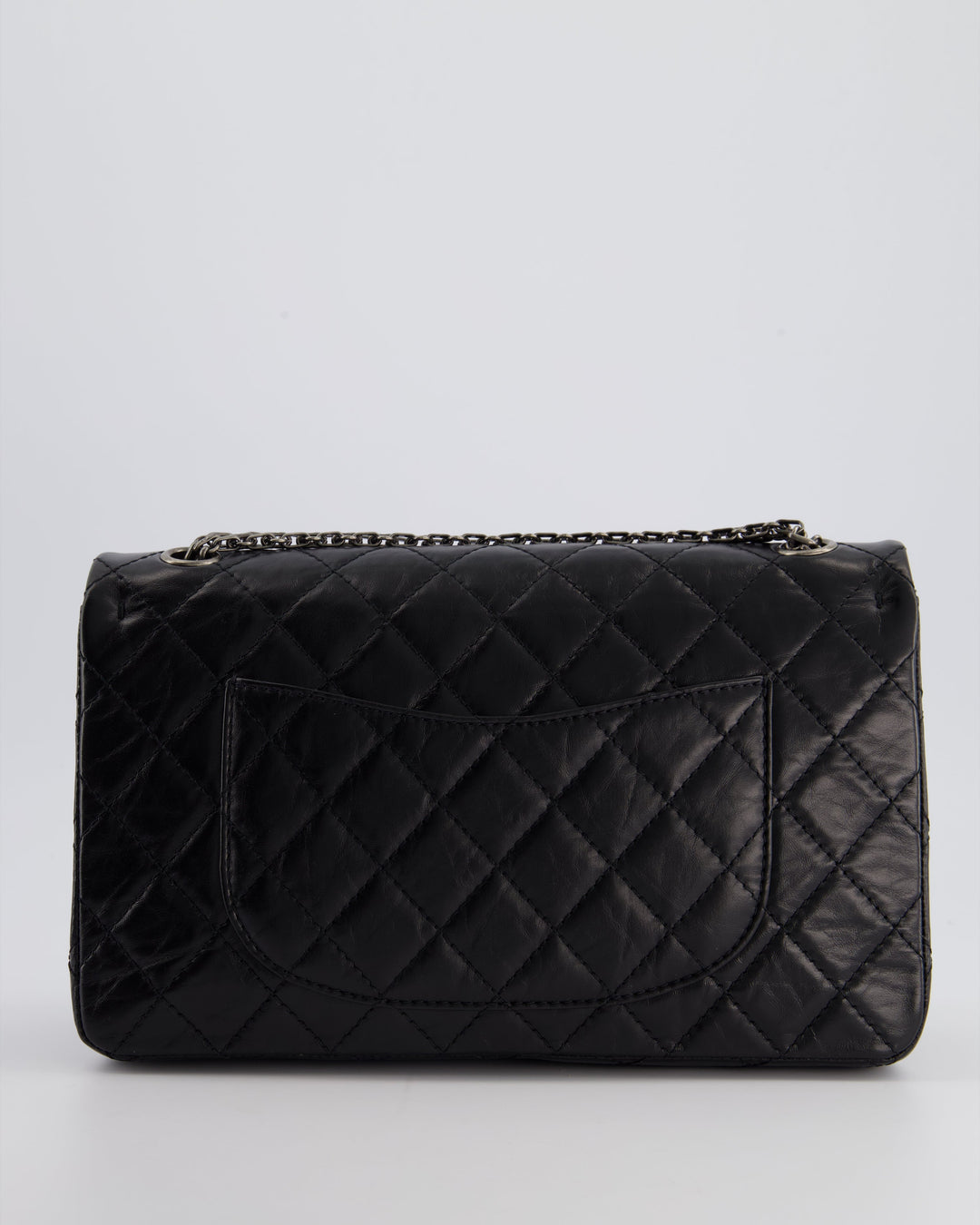 Top Quality Chanel Black Medium Reissue 2.55 Double Flap Bag in Quilted Crumpled Lambskin with Ruthenium Hardware RRP ¬£8,850