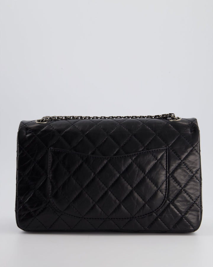 Top Quality Chanel Black Medium Reissue 2.55 Double Flap Bag in Quilted Crumpled Lambskin with Ruthenium Hardware RRP ¬£8,850