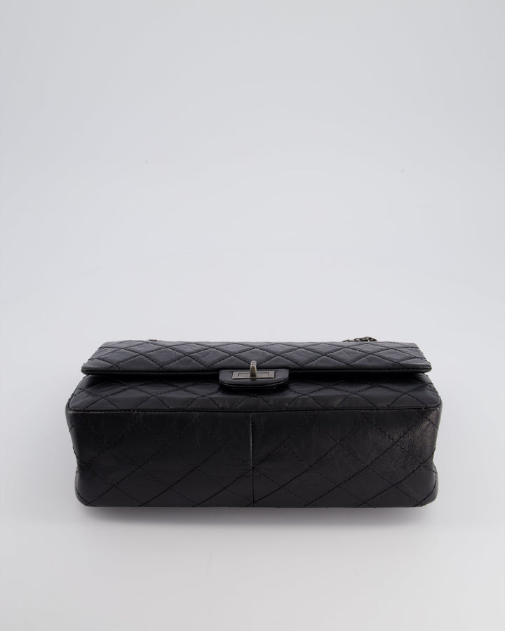 Top Quality Chanel Black Medium Reissue 2.55 Double Flap Bag in Quilted Crumpled Lambskin with Ruthenium Hardware RRP ¬£8,850