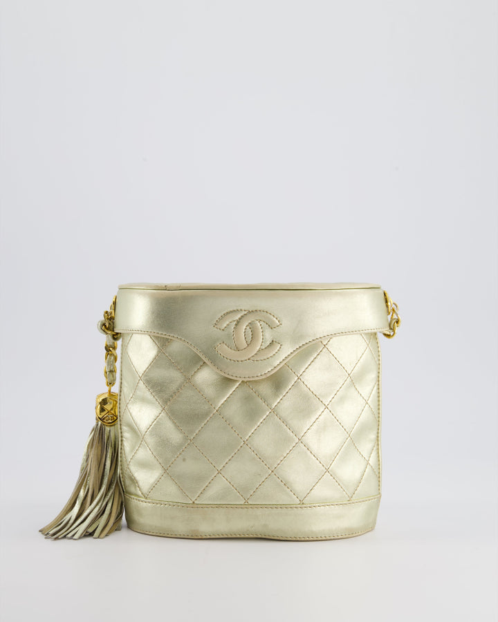 Top Quality Chanel Gold Vintage Lambskin Leather Small Binocular Bag with 24K Gold Hardware