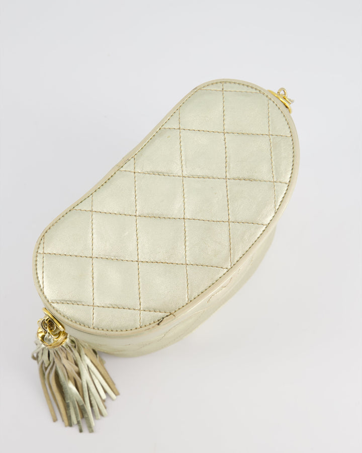 Top Quality Chanel Gold Vintage Lambskin Leather Small Binocular Bag with 24K Gold Hardware