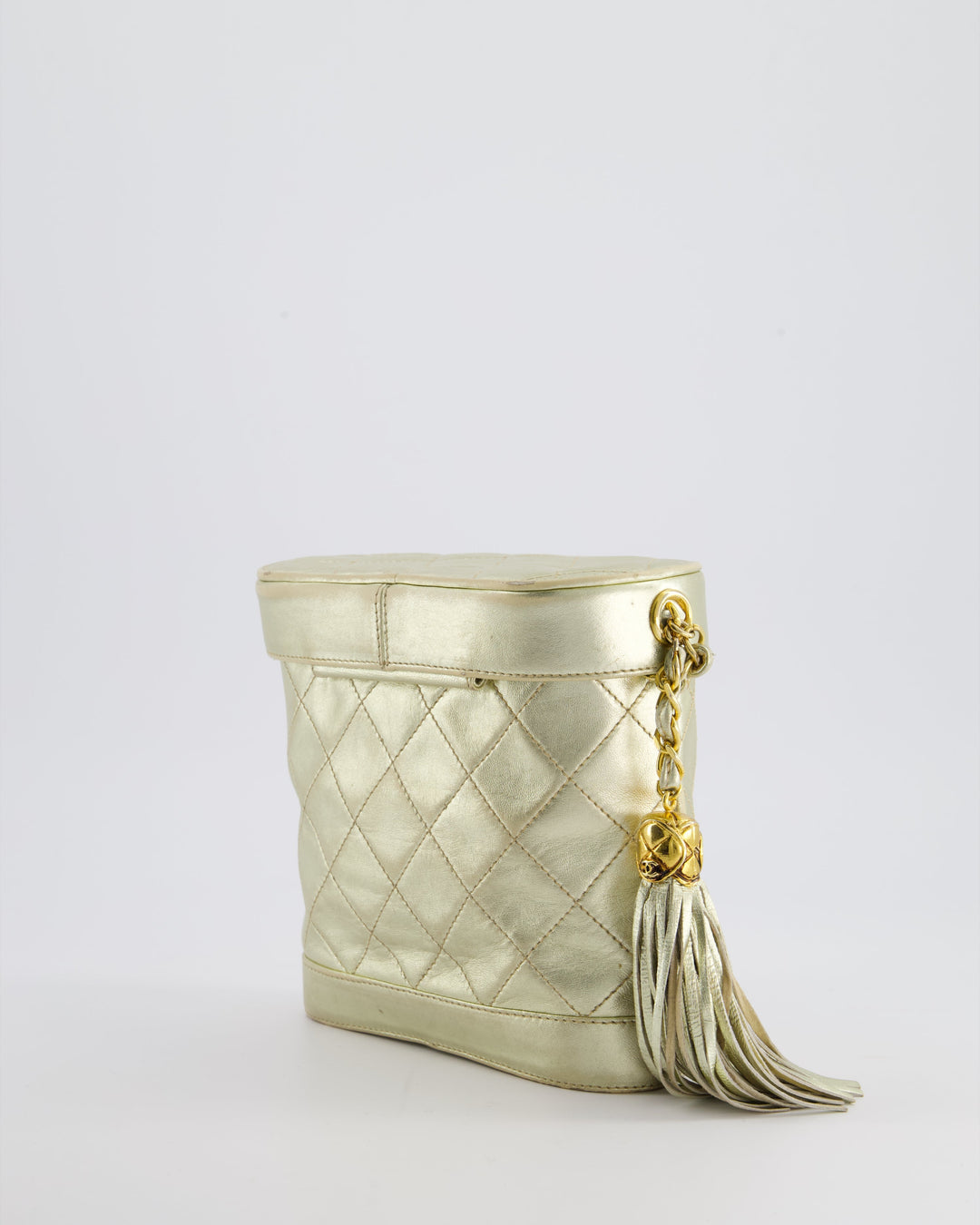 Top Quality Chanel Gold Vintage Lambskin Leather Small Binocular Bag with 24K Gold Hardware