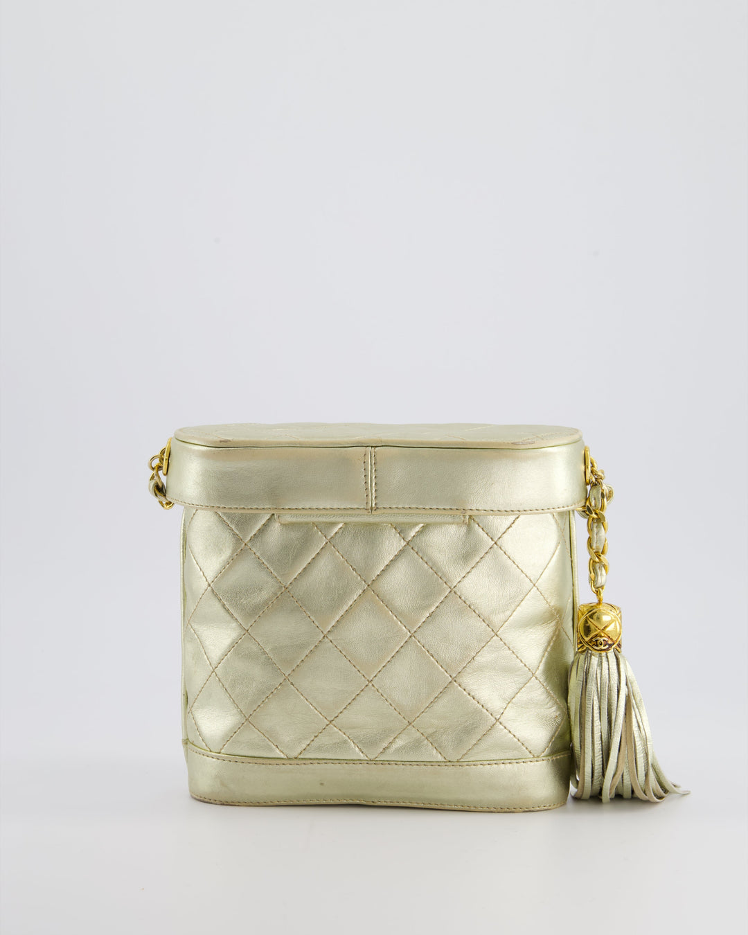 Top Quality Chanel Gold Vintage Lambskin Leather Small Binocular Bag with 24K Gold Hardware
