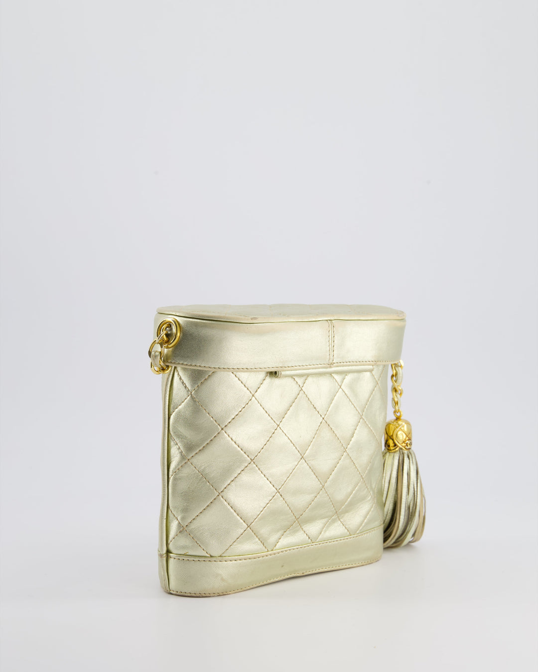 Top Quality Chanel Gold Vintage Lambskin Leather Small Binocular Bag with 24K Gold Hardware