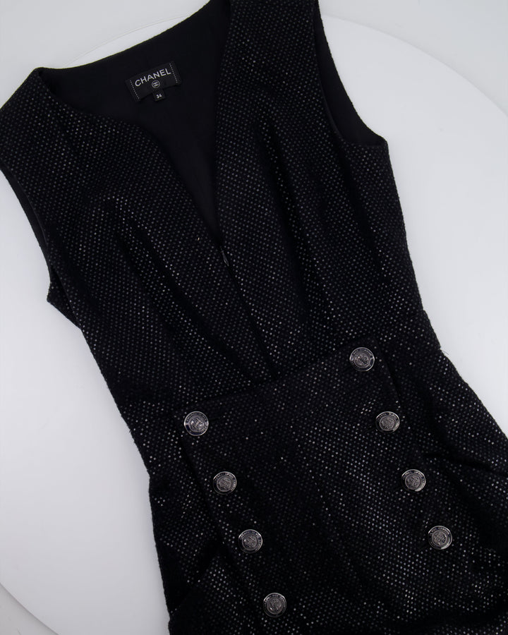 Top Quality Chanel Black Long Sleeve Embellished Jacket with Matching Jumpsuit Set Size FR 34 (UK 6)