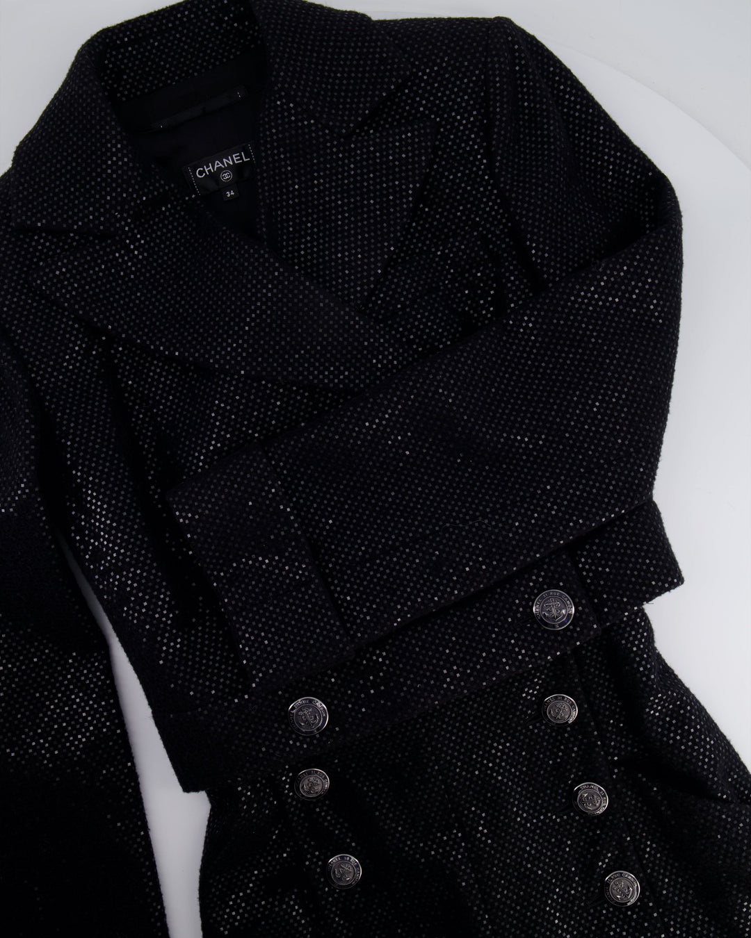 Top Quality Chanel Black Long Sleeve Embellished Jacket with Matching Jumpsuit Set Size FR 34 (UK 6)