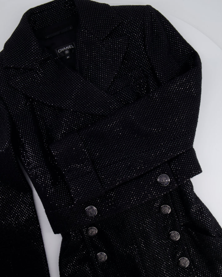 Top Quality Chanel Black Long Sleeve Embellished Jacket with Matching Jumpsuit Set Size FR 34 (UK 6)