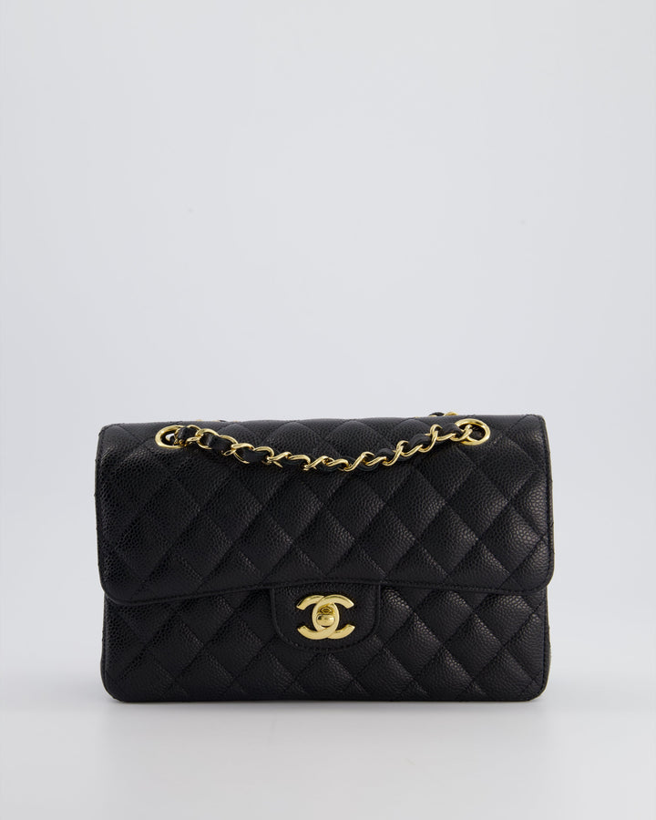 Top Quality Chanel Black Small Classic Double Flap Bag in Caviar Leather with Gold Hardware