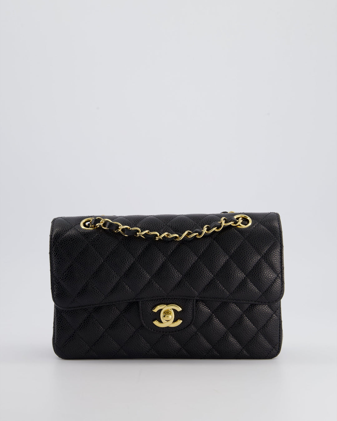 Top Quality Chanel Black Small Classic Double Flap Bag in Caviar Leather with Gold Hardware