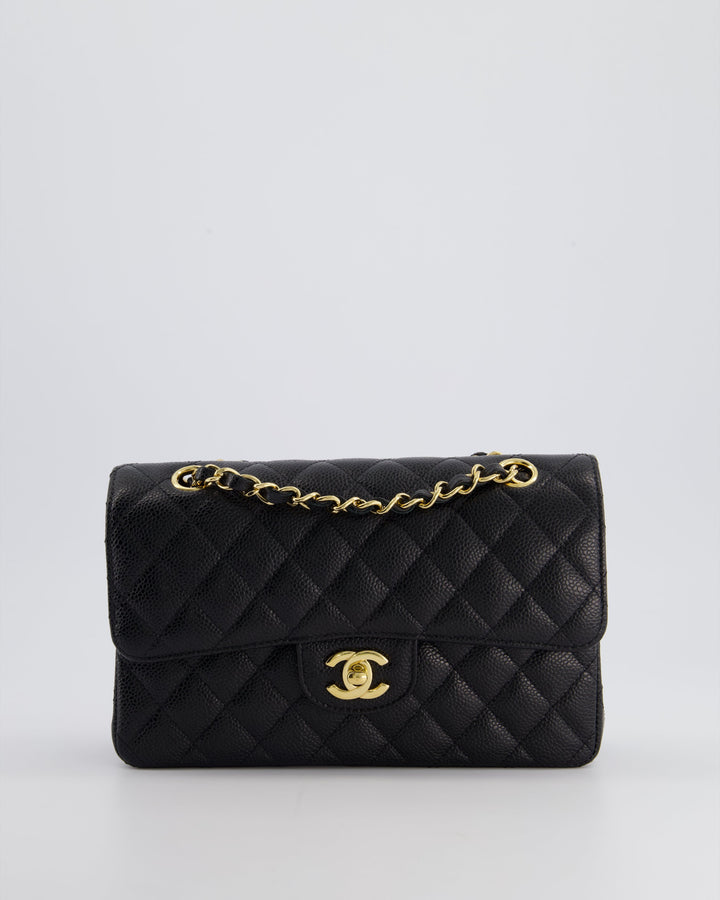Top Quality Chanel Black Small Classic Double Flap Bag in Caviar Leather with Gold Hardware