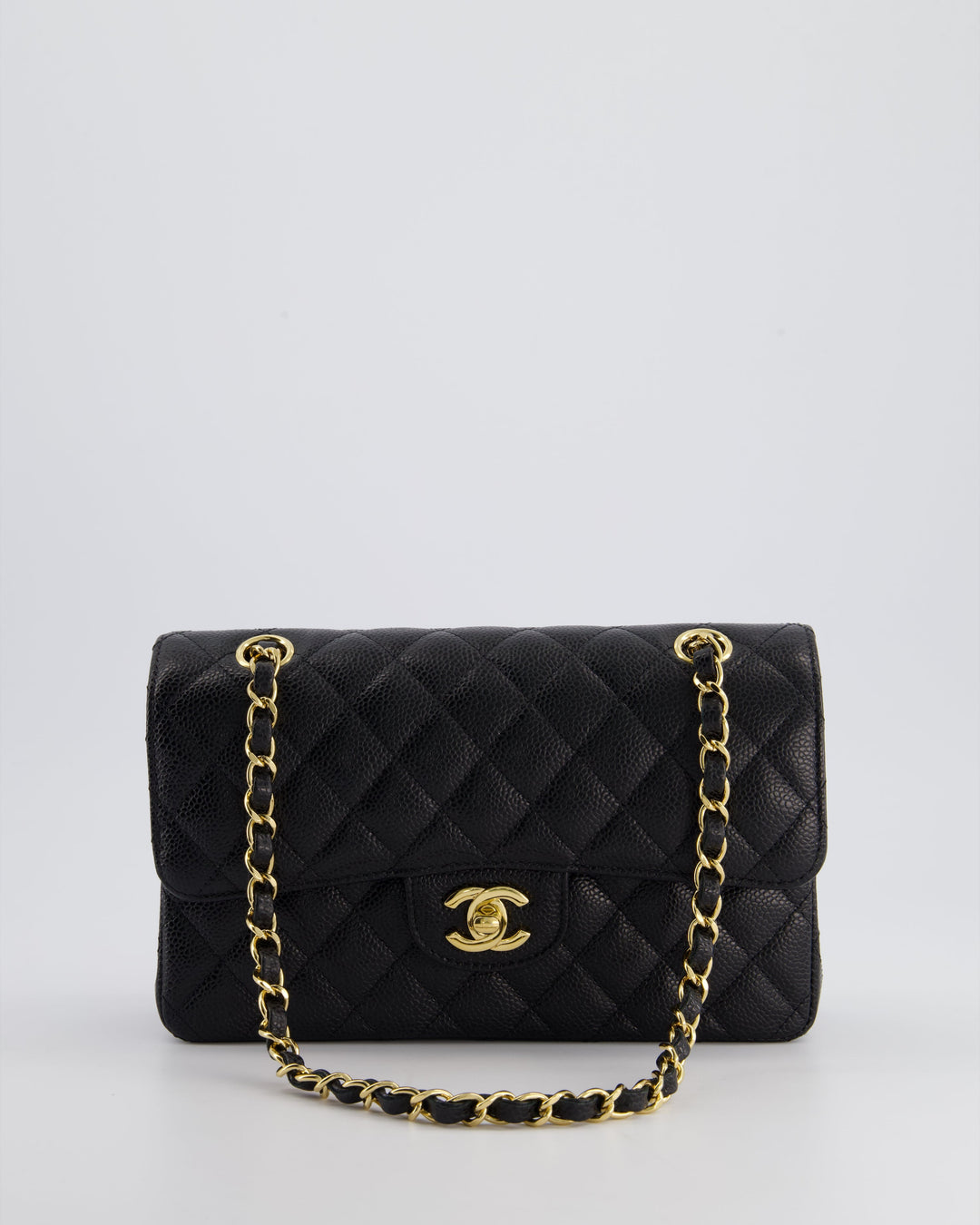 Top Quality Chanel Black Small Classic Double Flap Bag in Caviar Leather with Gold Hardware