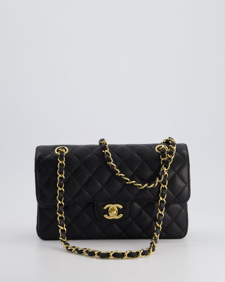 Top Quality Chanel Black Small Classic Double Flap Bag in Caviar Leather with Gold Hardware