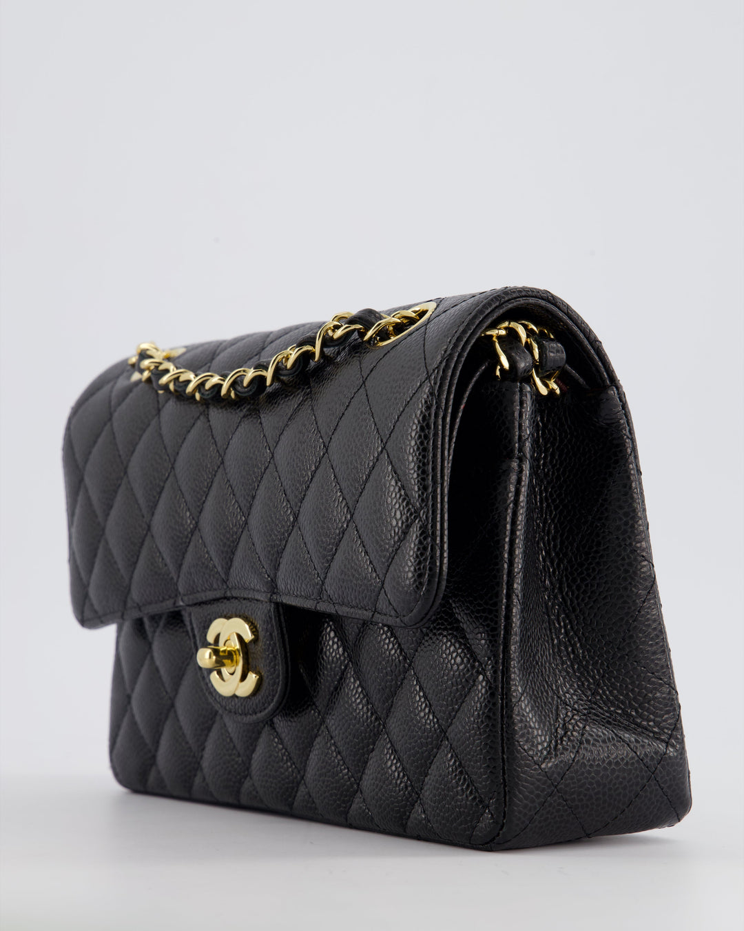 Top Quality Chanel Black Small Classic Double Flap Bag in Caviar Leather with Gold Hardware