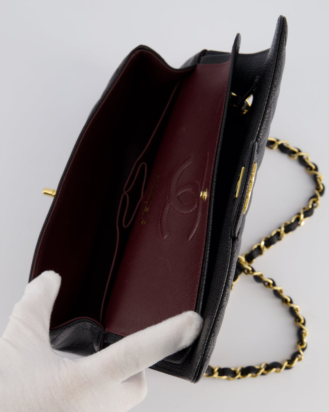Top Quality Chanel Black Small Classic Double Flap Bag in Caviar Leather with Gold Hardware