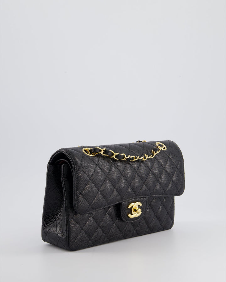 Top Quality Chanel Black Small Classic Double Flap Bag in Caviar Leather with Gold Hardware