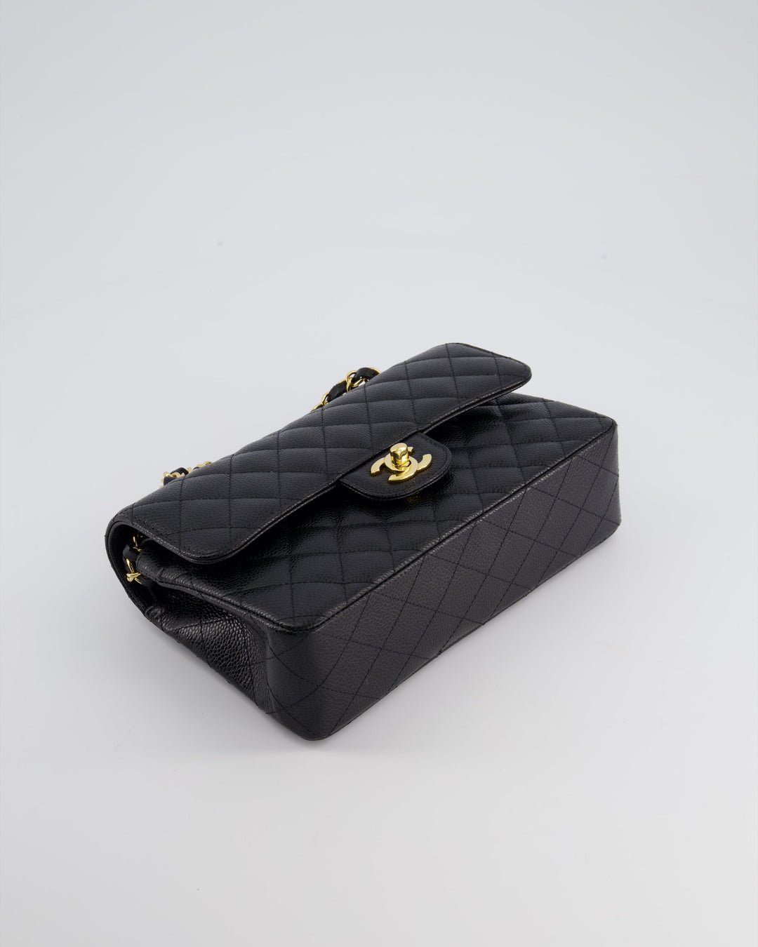 Top Quality Chanel Black Small Classic Double Flap Bag in Caviar Leather with Gold Hardware