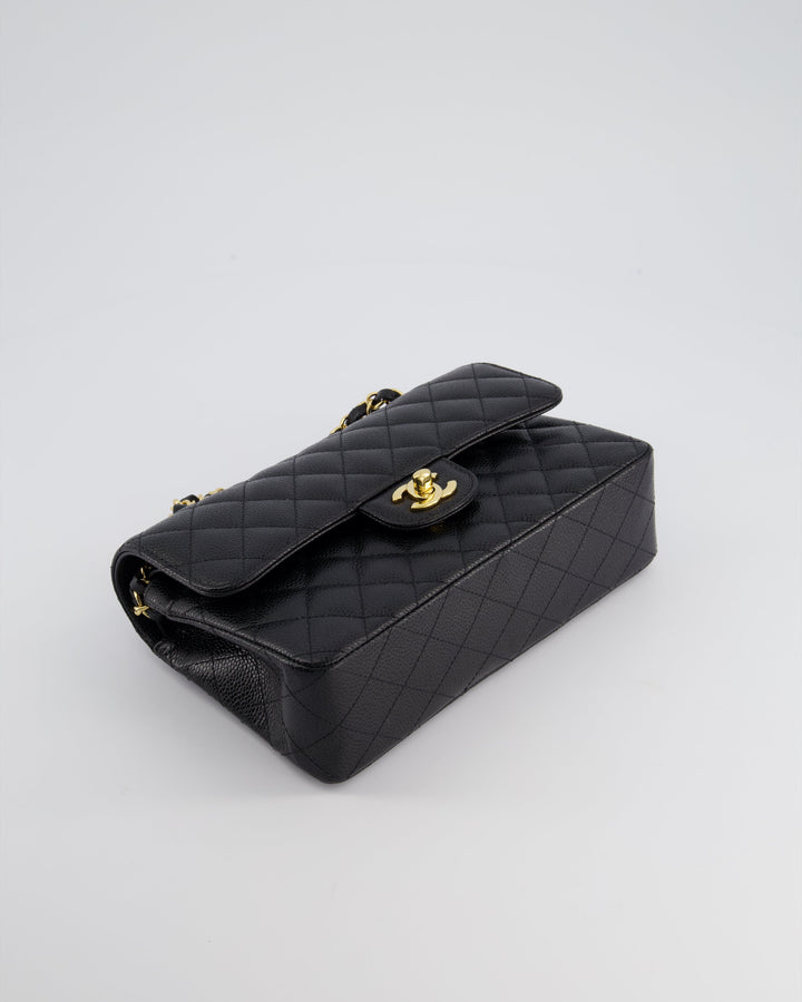 Top Quality Chanel Black Small Classic Double Flap Bag in Caviar Leather with Gold Hardware