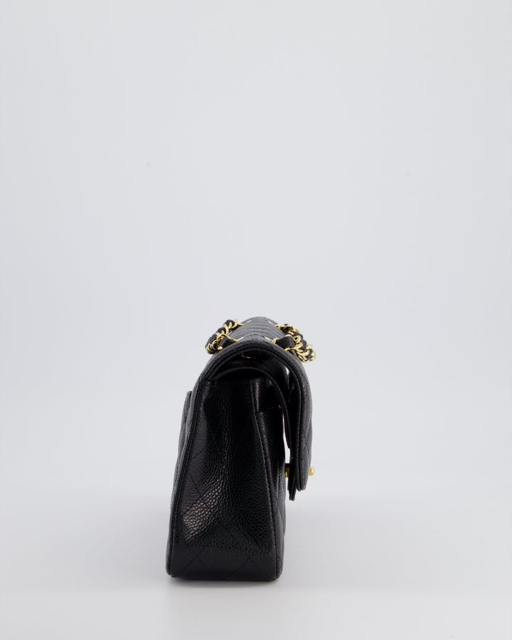 Top Quality Chanel Black Small Classic Double Flap Bag in Caviar Leather with Gold Hardware