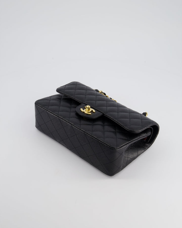 Top Quality Chanel Black Small Classic Double Flap Bag in Caviar Leather with Gold Hardware